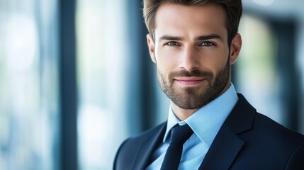 Fototapeta premium A Portrait of a Handsome Man in a Suit