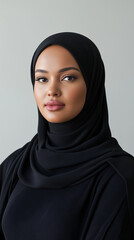 Naklejka premium Elegant Woman in Black Hijab