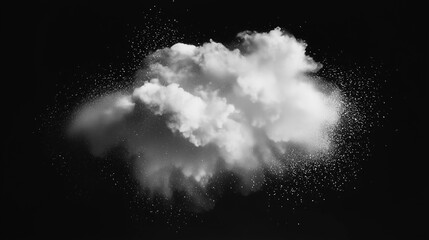 Abstract design of white powder snow cloud.