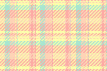 Old-fashioned seamless check tartan, preppy plaid textile fabric. Mid background vector texture pattern in light and red colors.