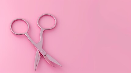 Stylish pink scissors on a pastel background, perfect for craft or beauty projects. Ideal for DIY enthusiasts and designers.