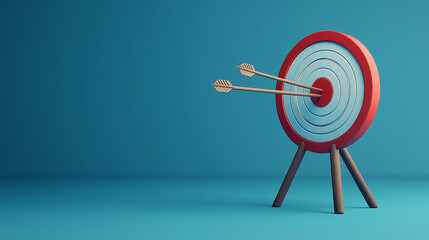 Archery target and arrow 3D, design for business, vector background illustration