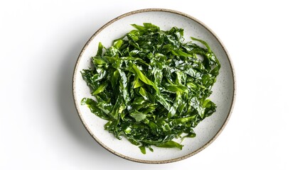 Fresh seaweed salad on ceramic plate - minimalist healthy cuisine
