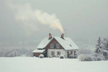 Concept of heating costs, showing rising bills and energy consumption during winter.