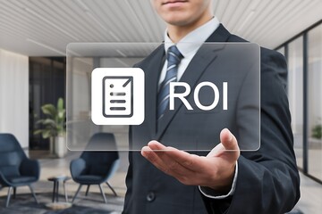 Businessman Holding ROI  Document