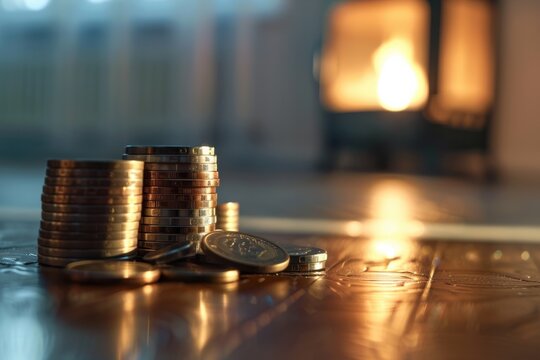 Rising heating costs concept with energy bills, consumption, and winter cold.