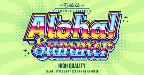 Editable text style effect - Aloha Summer text style theme.