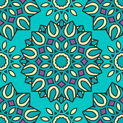 Seamless multicolored pattern with Slavic motifs. Vector illustration