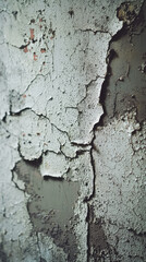 Obraz premium Cracked wall in an abandoned building, showcasing texture and decay