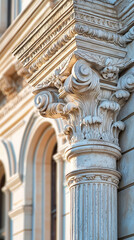 Fototapeta premium Intricate architectural details of historic buildings column showcase craftsmanship
