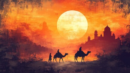 Fototapeta premium Islam banner design background. Social media posts. Muslim Holydays concept: Ramadan Kareem, New Year. The symbol of the Islamic religion and a empty space for text.