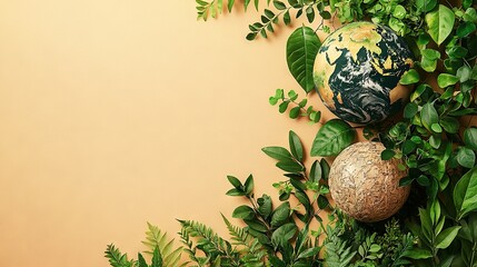   A close-up of a plant with a globe atop it and another plant beneath it