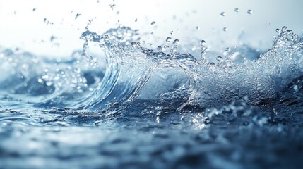 Close-up of a Water Splash with Bubbles and Droplets
