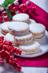 Alfajor, a traditional Latin American cookie made from shortcrust pastry filled with dolce de leche.