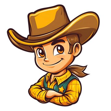 recommend clip art: Cartoon Cowboy with Arms Crossed and Smiling