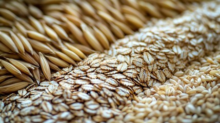 Fototapeta premium A zoomed-in image of grains inside a woven container covered by woven fabric