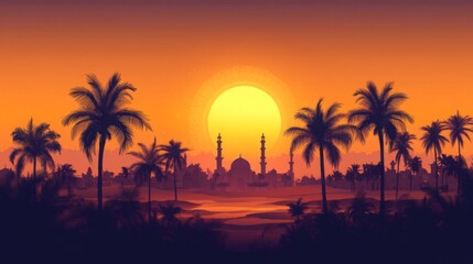 Islam banner design background. Social media posts. Muslim Holydays concept: Ramadan Kareem, New Year. The symbol of the Islamic religion and a empty space for text.