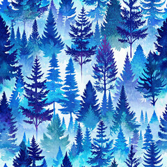 Obraz premium christmas tree branches seamless pattern