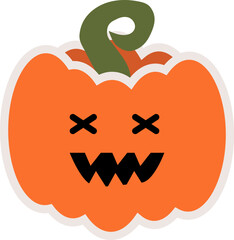 Halloween Pumpkin Head Illustration
