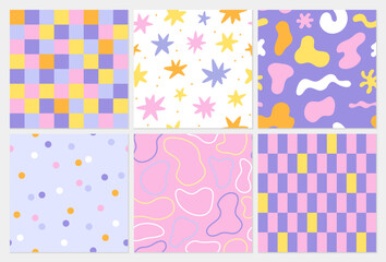 Set of textured vector backgrounds. Abstract colorful seamless pattern. Vector texture for print, textile, fabric