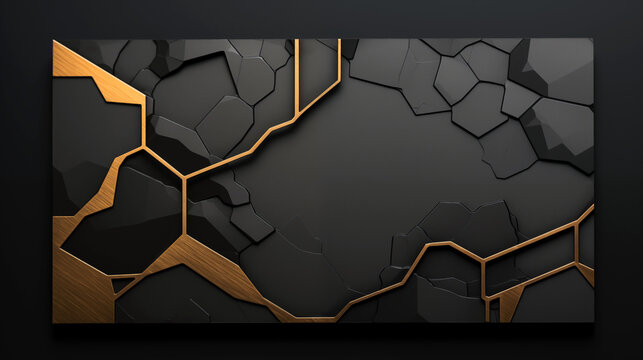 A black and gold background with a lot of texture and a lot of detail. There is space for text.