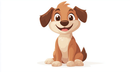Illustration of a cute cartoon dog isolated on a white background. Cute cartoon animals. cartoons. Illustrations
