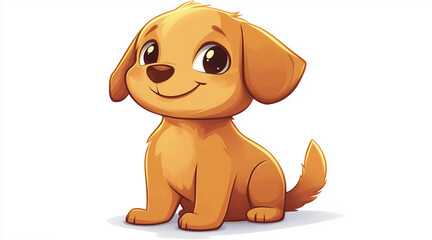 Obraz premium Illustration of a cute cartoon dog isolated on a white background. Cute cartoon animals. cartoons. Illustrations 