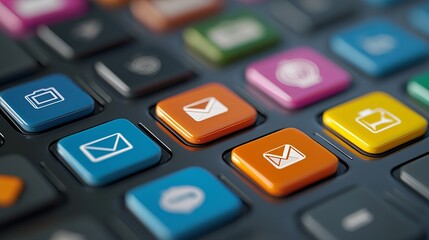 Convenient communication options are at your fingertips with the email and contact us icons on your computer keyboard, allowing you to seamlessly initiate conversations and connect with others. 