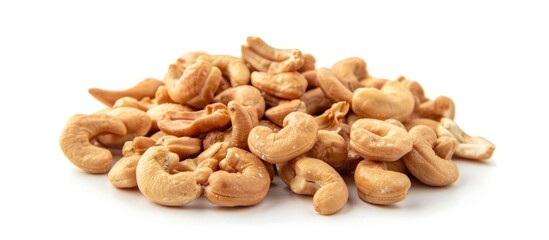Fried Cashew Nut Snack On White Background