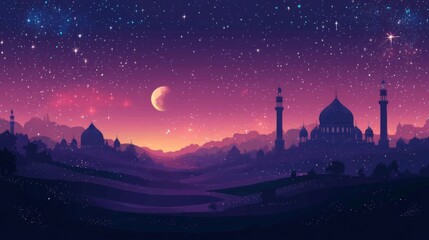 Obraz premium Islam banner design background. Social media posts. Muslim Holydays concept: Ramadan Kareem, New Year. The symbol of the Islamic religion and a empty space for text.