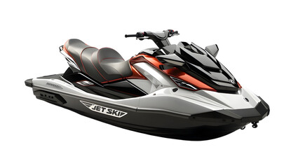 Naklejka premium Cutting-Edge Jet Ski for Thrilling Water Sports, Isolated Background