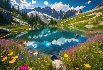 vibrant landscapes featuring exciting outdoor activities nature lush majestic bright blue skies, activity, adventure, biking, breathtaking, beauty