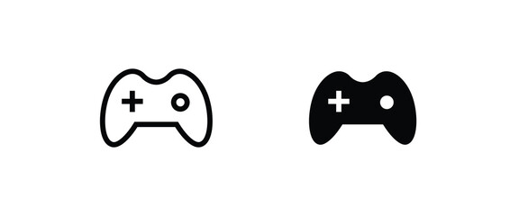 Minimal Gaming Symbol - Stream modern Games - Wireless Controller Icon, Game pad or Joystick Icons vector, sign, symbol, logo, illustration, editable stroke, flat design style isolated on white © Aygun