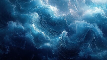 capture the mesmerizing beauty of deep ocean waves in a mindfulness and meditation concept banner, evoking enchanting calmness