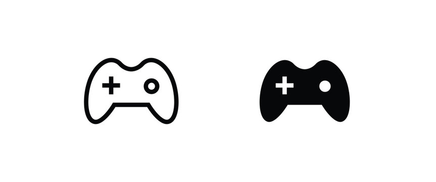 Minimal Gaming Symbol - Stream modern Games - Wireless Controller Icon, Game pad or Joystick Icons vector, sign, symbol, logo, illustration, editable stroke, flat design style isolated on white
