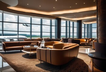 luxurious airport lounge featuring elegant comfortable serene atmosphere travelers seeking relaxation, amenities, seating, arrangements, space, design