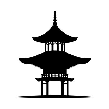 recommend clip art: Pagoda Silhouette Icon - Transparent Background Clipart
