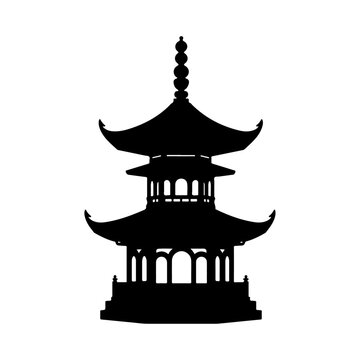 recommend clip art: Pagoda Silhouette Icon - Transparent Background Clipart