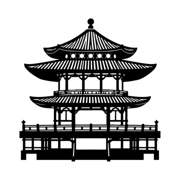 recommend clip art: Pagoda Silhouette Icon - Transparent Background Clipart