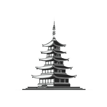 recommend clip art: Pagoda Silhouette Icon - Transparent Background Clipart