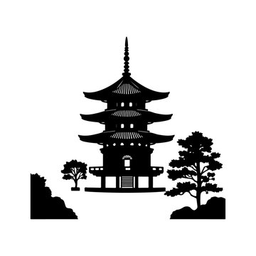 recommend clip art: Pagoda Silhouette Icon - Transparent Background Clipart