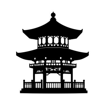 recommend clip art: Pagoda Silhouette Icon - Transparent Background Clipart