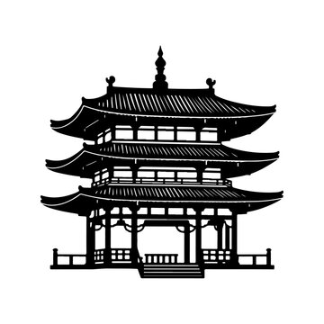 recommend clip art: Pagoda Silhouette Icon - Transparent Background Clipart