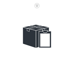 Shipping Document Box icon symbol vector illustration isolated on white background