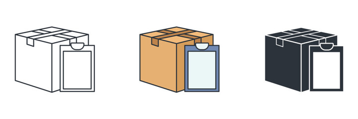 Shipping Document Box icon symbol vector illustration isolated on white background