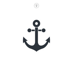 Anchor icon symbol vector illustration isolated on white background