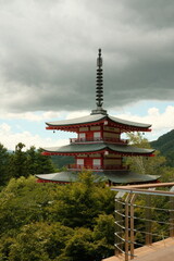 Japanese temple located near Mount Fuji