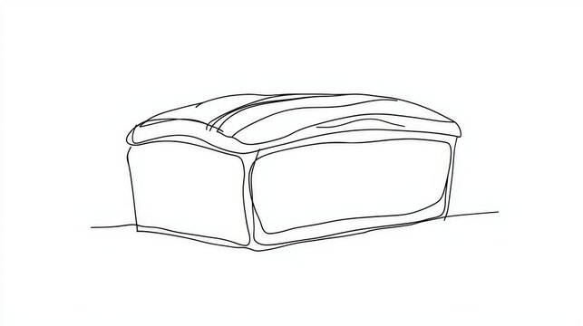 recommend clip art: Continually drawn one line drawing of a loaf of bread