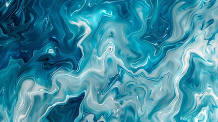 Fototapeta premium abstract liquid pattern, featuring swirling shades of blue, teal, and white
