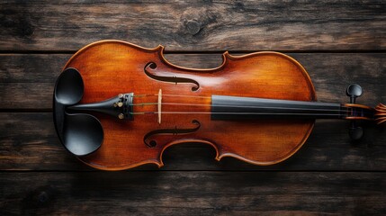 Fototapeta premium Violin on a Wooden Background